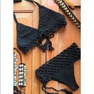 NWT Black crochet bikini one size fits most